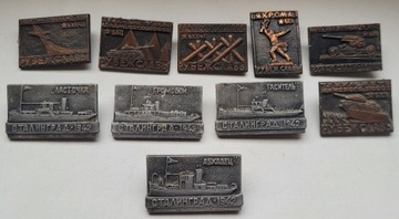 Odznaki ZSRR o tematyce militarnej 10 szt 