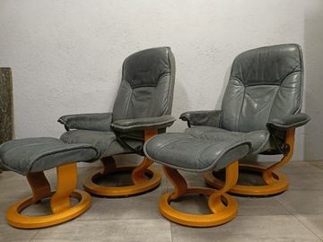 Fotele Skórzane z podnóżkami Ekornes stressless