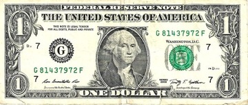 BANKNOT USA. 1 DOLAR  SERIA  2009 R.  