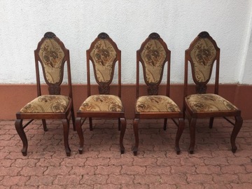 Stylowe ludwikowskie drewniane krzesła