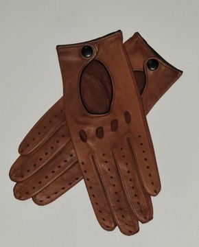 Rękawiczki skóra samochodowe brąz T.Kowalski L