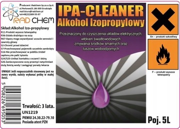 ALKOHOL IZOPROPYLOWY IZOPROPANOL 5L IPA 99%