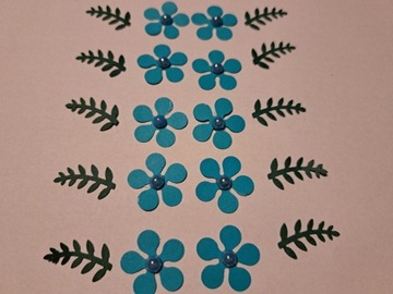 Kwiaty morskie z listkami Handmade