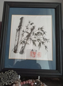 Obraz, akwarela, Kate Buchanan, chiński bambus