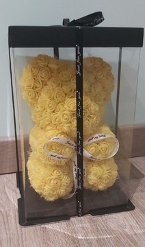 Miś z Róż Rose Bear Teddy Bear żółty 