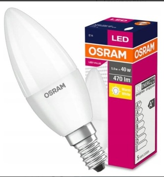 Żarówka LED OSRAM E14 5.5W LED Biała Ciepła Nowe