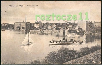 OSTRÓDA Osterode Drewenzbucht  parowiec łódź 1913