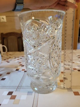 Kryształowy wazon PRL 25.5 cm