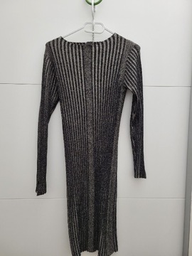 By Malene Birger Sukienka body cocon szary srebrny