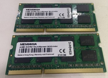 8 GB RAM DDR3 - Laptop Dwie kości po 4GB