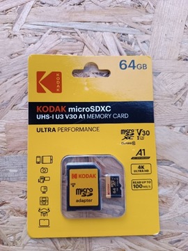 Karta sdxc 64gb klasa  10 Kodak UHS-I U3 100mb/s