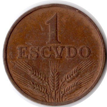 PORTUGALIA 1 escudo 1970 KM#597, VF
