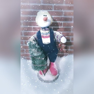 dekoracja świąteczna - bałwan, primitive snowman