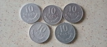 Moneta 10gr 1976,1977,1978,1989,1981