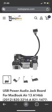 USB Power Audio Jack Board For MacBook A1369