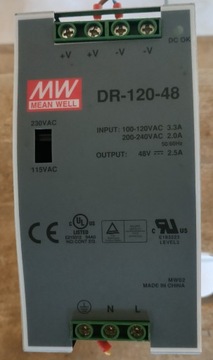 Zasilacz na szynę DIN Mean Well DR-120-48