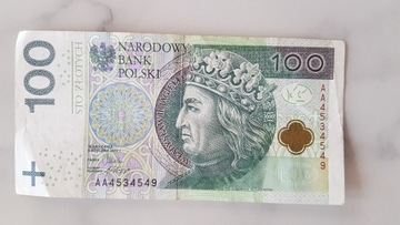Banknot 100 zł, seria AA