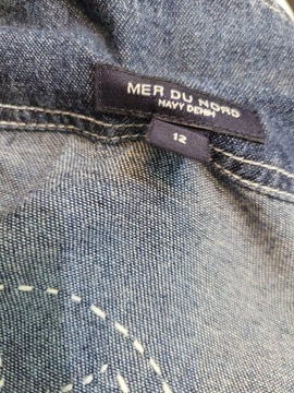 MER DU NORD NAVY DENIM DŻINSOWA TUNIKA FALBANA  12