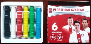 Plastelina szkolna 6 kolorów PZPN Łączy na piłka
