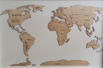 Mapa świata sklejka 