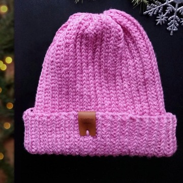 Czapka beanie L merynos różne kolory UNISEX