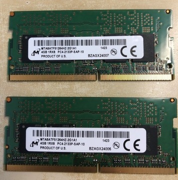 Pamięć RAM DDR4 2x4GB Micron MTA8ATF51264HZ-2G1A1