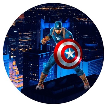 OPŁATEK NA TORT AVENGERS CPT. AMERYKA  LOGO ZNAK 