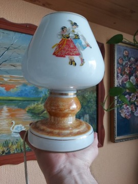 Lampa szklana PRL TAŃCE Stryjeńska