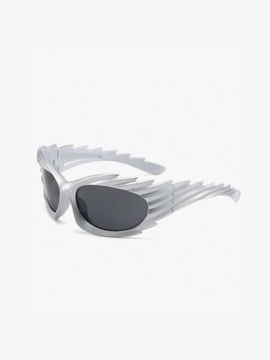 Nowe modne srebrne uniseks szybkie okulary przeciwsłoneczne y2k