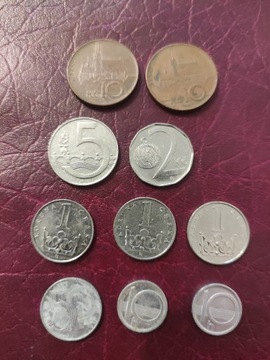 Czechy 10 monet, różne nominały i roczniki