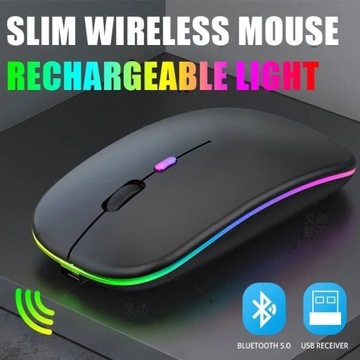 Bezprzewodowa mysz Bluetooth 5.0 z USB 1600DPI