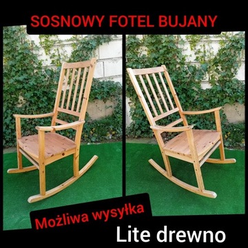 Lite drewno fotel bujany na płozach Bujak 