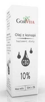 GORVITA Olej z Konopi 10% CBD krople 10 ml