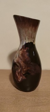 Wazon ceramiczny brązowy vintage PRL