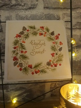 kartka świąteczna ręcznie malowana