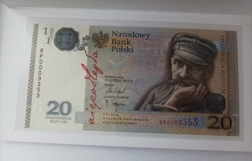 Banknot 20 zł Niepodległość 