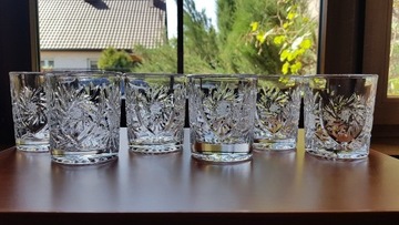 Kryształowe szklanki do whisky, kryształ PRL