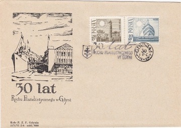 koperta z 1967 - 30 lat filatelistyki w Gdyni