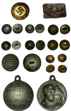 Wykopki strychowe - odznaka SNDAP ,Medal , Klamra  , 9 guzików