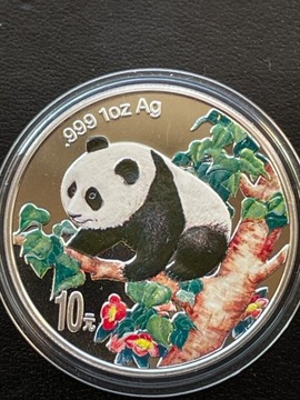 Chiny panda 1998 1 uncja srebro kolor