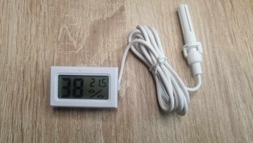 Termometr+higrometr montażowy -50+70°C 1,5m biały