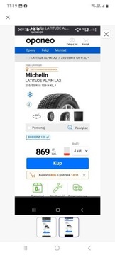 Michelin latitude alpin 255/55R18 zimowe.