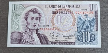 Banknot UNC Kolumbia 10