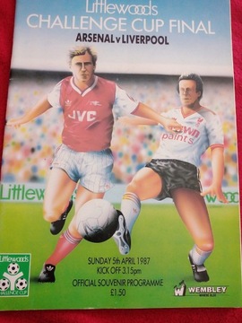 Program z meczu ARSENAL-LIVERPOOL 1987