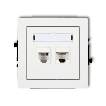 KARLIK DECO MECHANIZM GNIAZDA RJ11+RJ45 DGTK białe