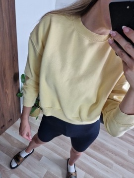 Cytrynowa żółta bluza damska S 36 luźna na wiosnę basic bluza gładka