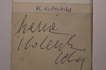 autograf Maria Koterbska