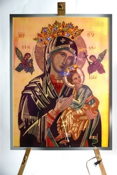 Ikona holograficzna Matki Bożej, podśw. LED