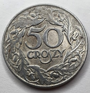 50 Groszy 1938 ,G.G.,  z.m. , Niklowana , Stan!