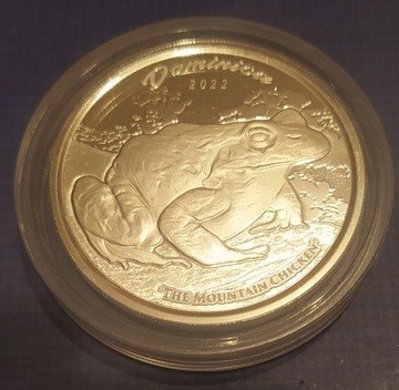 2 Dolary Dominikana Żaba olbrzymia srebro 999. 